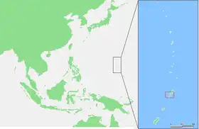 Localisation de Tinian et des Mariannes du Nord.