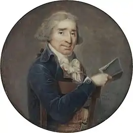 Portrait d'homme assis, vers 1794-1798, miniature sur ivoire, diamètre 7 cm (Paris, département des arts graphiques, musée du Louvre)