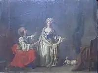 Scène galante ou l'amoureux surpris,Musée d'art et d'histoire de Cholet, Cholet.