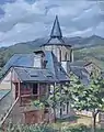 Saint-Savin Hautes-Pyrenees, huile sur toile