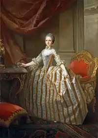 Marie Louise de Parme devant un fauteuil de Foliot