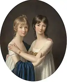 Portrait de deux sœurs en robes blanches, localisation inconnue.