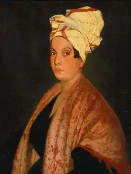 Portrait de la prépresse vaudou Marie Laveau (1794–1881), replique d'une peinture de 1835.