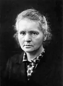 Marie Curie, prix Nobel de physique et de chimie.