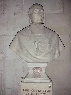 Buste de  Marie-Dominique Sibour dans la cathédrale de sa ville natale par Joseph Marius Ramus.