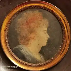 Marie Henriette Magenc (1782-1850), épouse Lanafoërt, tante d'Alexandre Magenc, quinquisaïeul de Christophe Chapelain L'officier. Collection Chapelain L'officier.