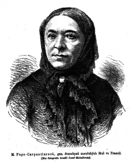 Dessin représentant Marie-Pape Carpentier.