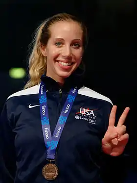 Mariel Zagunis aux championnats du monde d'escrime 2013