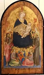 Vierge à l'Enfant avec quatre saints et trois anges musiciens, Mariotto di Nardo