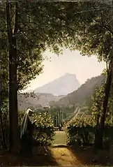 La Montagne Sainte-Victoire vue du jardin d'un monastère