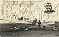 Marius Lacrouze installé à bord d'un monoplan Éparvier sur le terrain d'aviation d'Ambérieu, au début des années 1910.