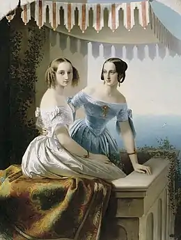 Portrait des grandes-duchesses Marie et Olga, filles de Nicolas Ier de Russie (1838).
