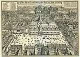 La place du marché de Leipzig avec l'ancien hôtel de ville, 1712