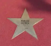 Étoile de Marlene Dietrich sur le Boulevard der Stars à Berlin.