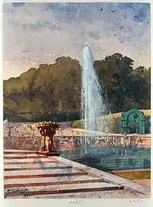 Le jet d'eau des jardins du château de Marly