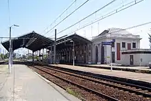 Les voies en direction de Toulouse en gare de Marmande