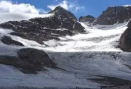 La partie aval du glacier.