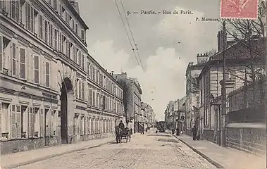 La RN3 à Pantin, vers 1905.