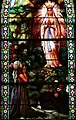 Vitrail du XIXe siècle : Apparition de la Vierge à Bernadette.