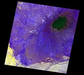 Vue satellite du mont Marsabit.
