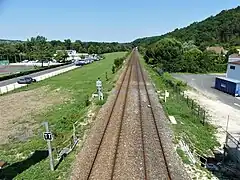 Les voies en direction de Périgueux au sortir de la gare.