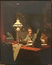 Alfred Bruyas dans son cabinet de travail, 1876.