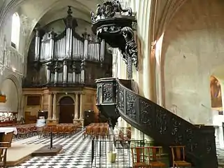 Buffet d'orgue de Jean-Esprit Isnard et chaire d'Albert Duparc.
