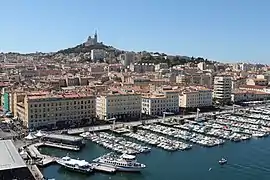 Vue depuis l'ancienne grande roue du vieux-Port de Marseille.
