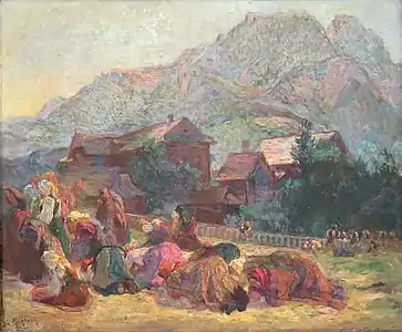 Le Salut à Zakopane, huile sur toile