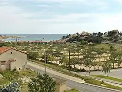 La plage du Verdon vue depuis le village