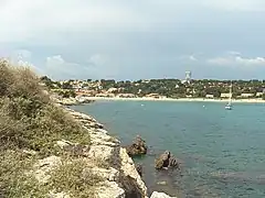 Vue générale de la plage du Verdon