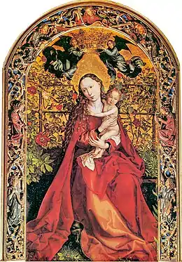 La Vierge au buisson de roses (XVe siècle).