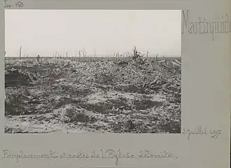 Emplacement de l'église à l'issue des bombardements de l'été 1916.