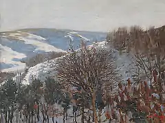 Vallée de la Doire en hiver, vue de Lavergne