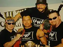 Bruce Hart, Marty Jannetty, Jim Neidhart, Chris Chavis en 1997.