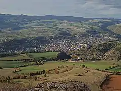 La ville de Marvejols vue du sommet ouest.