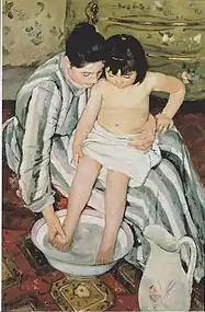 La Toilette de l'enfant, Art Institute of Chicago, huile sur toile, 100 × 66 cm, 1894.