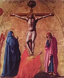Crucifixion, panneau supérieur polyptyque de PiseMusée Capodimonte de Naples.