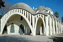 arcs caténaires de la Masia Freixa, à Terrassa, Espagne.