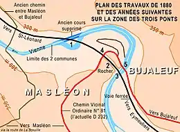 Travaux finis en 1880 aux Trois Ponts