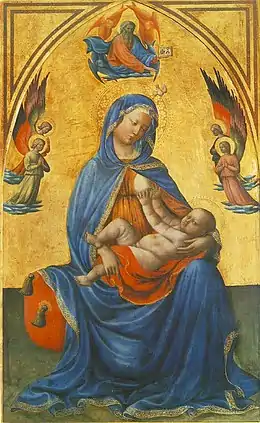 Vierge à l’enfant, peinture sur bois de Masolino da Panicale.