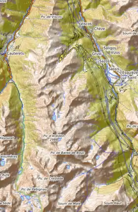 Carte topographique du massif,,.