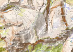 Carte du désert de Platé constituant la majorité du massif du Faucigny.