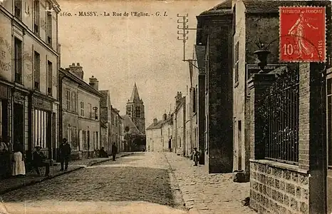 Massy, rue de l'Église, vers 1900.