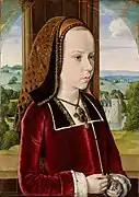 Portrait de Marguerite d'Autriche, 1490, huile sur bois, 32,7 × 23 cm, Metropolitan Museum, New York