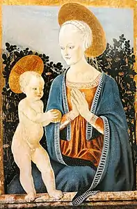 Vierge à l'Enfant au buisson de roses, Cracovie, château du Wawel.