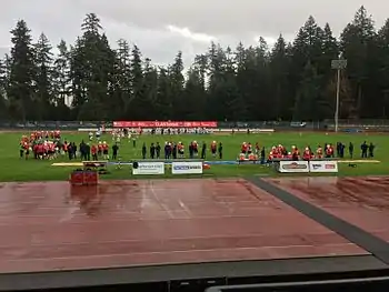 Description de l'image Match du football américain Simon Fraser vs. Western Oregon Stade Swangard 2016-11-12.jpg.