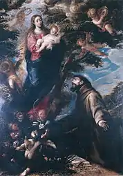 Apparition de la Vierge à St François (1660-1666)Musée Lázaro Galdiano