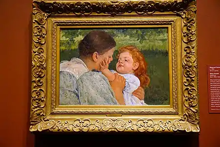 Maternal Caress, huile sur toile de Mary Cassatt de 1896, au Philadelphia Museum of Art.
