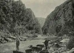 Le canyon en 1919, avant la construction du barrage